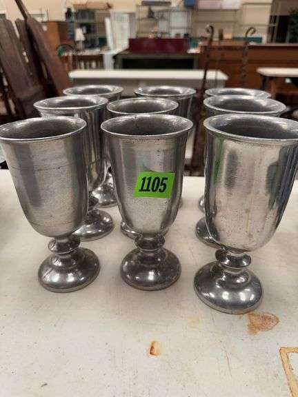 Collection of Pewter Goblets - Set of Nine image