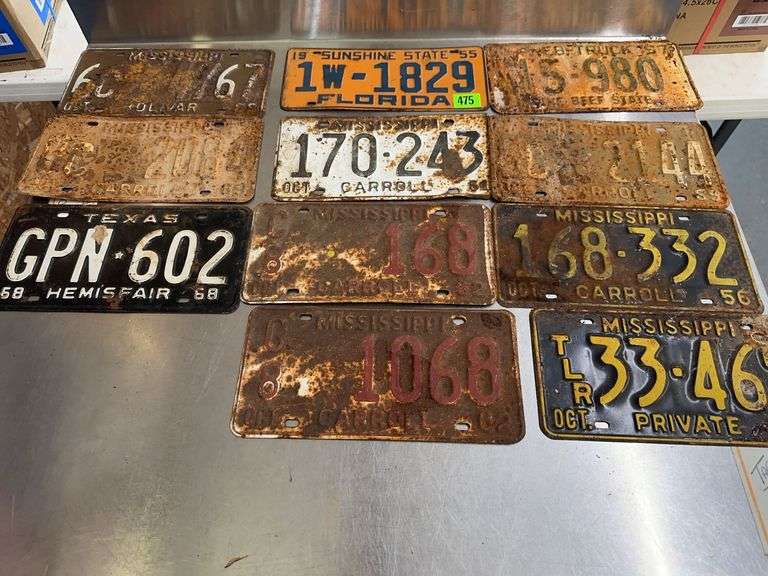 Collection of 12 Assorted State License Plates image
