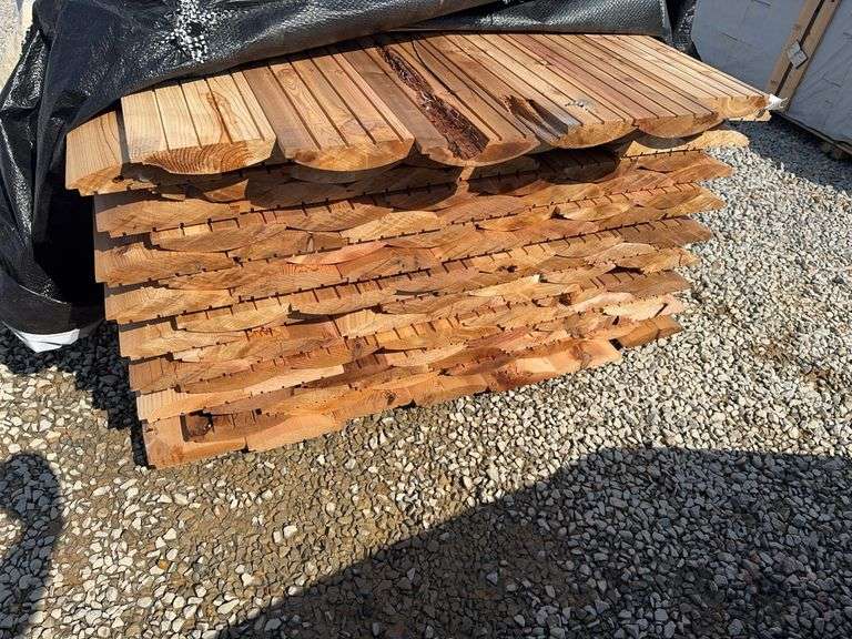 117 Pieces of Western Red Cedar Log Cabin Siding, 2" x 8" x 6' image