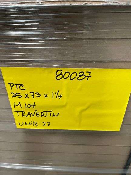 2 Pcs of Marble Travertine Tile - 25" x 73"x 1.25" image