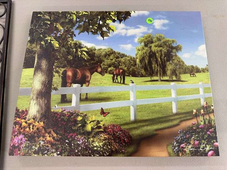 Alan Degen Horse Scene Print on Canvas image