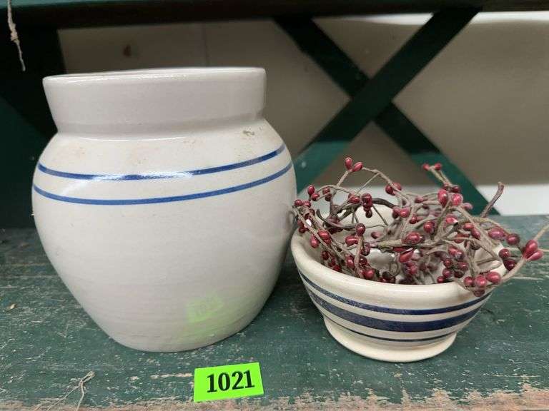 Pottery Crock and Bowl Set image