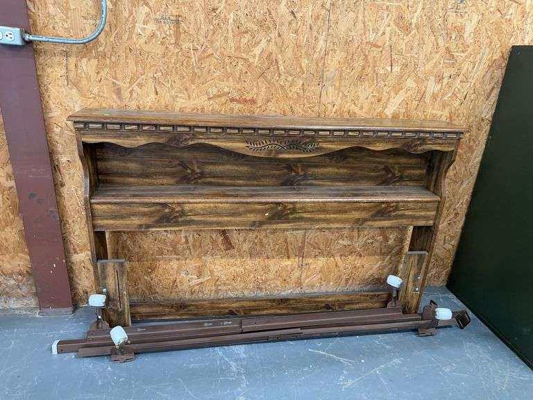 Queen Headboard with Built-in Shelf and Bed Frame image