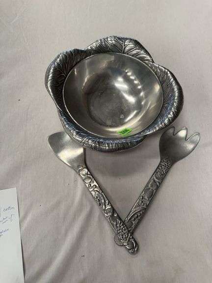 Wilton Armetale Pewter Salad Serving Set with Bowl image