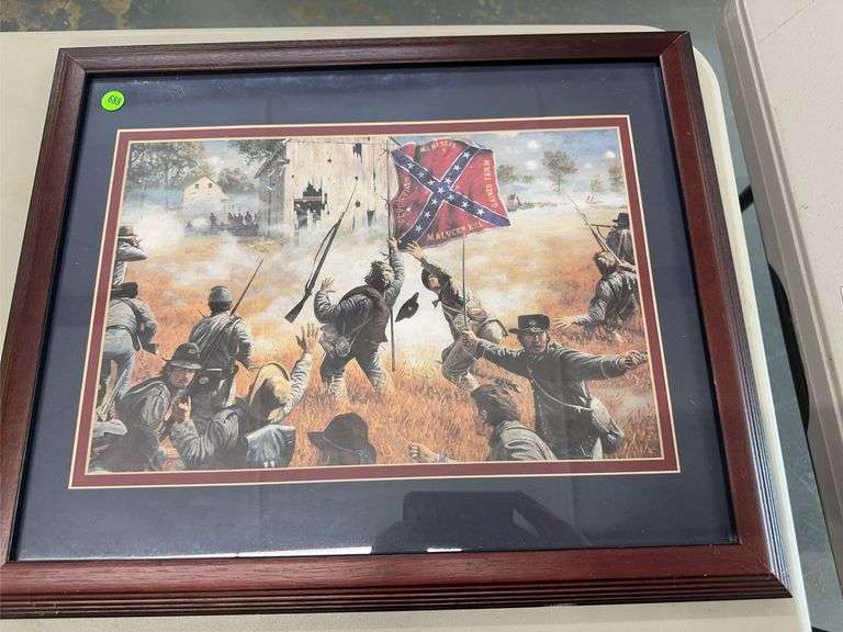 Framed Civil War Battle Scene Print image
