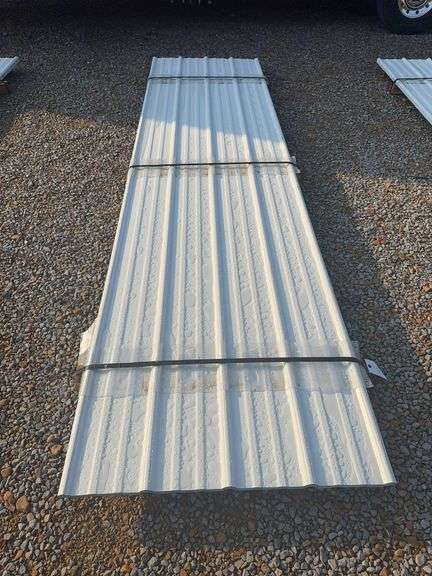 Lot of 25 White Metal Pole Barn Siding Sheets image