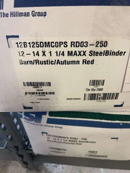 4 Boxes Hillman 12-14 X 1 1/4 MAXX SteelBinder image