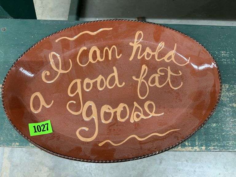 Handmade Redware Pottery Serving Platter image
