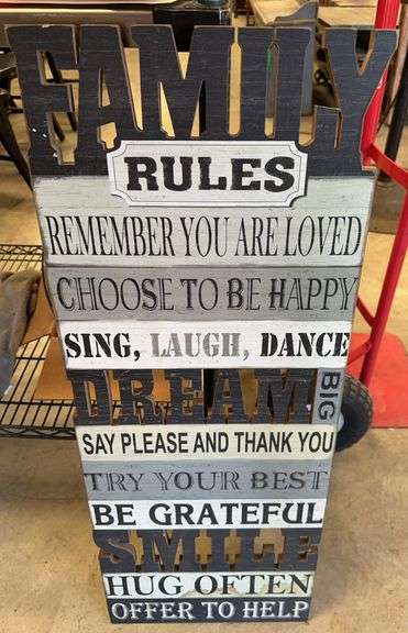 Family Rules Decorative Wood Sign image