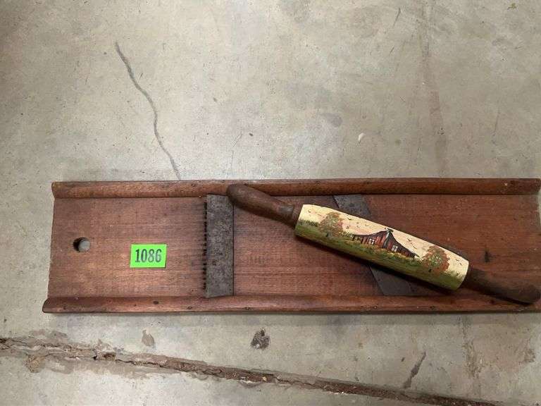 Hand Painted Rolling Pin and Wooden Mandoline Slicer image