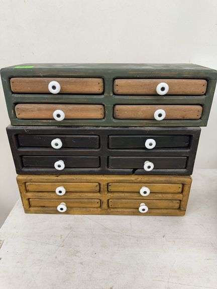Set of 3 Wooden Apothecary-Style Drawer Units image