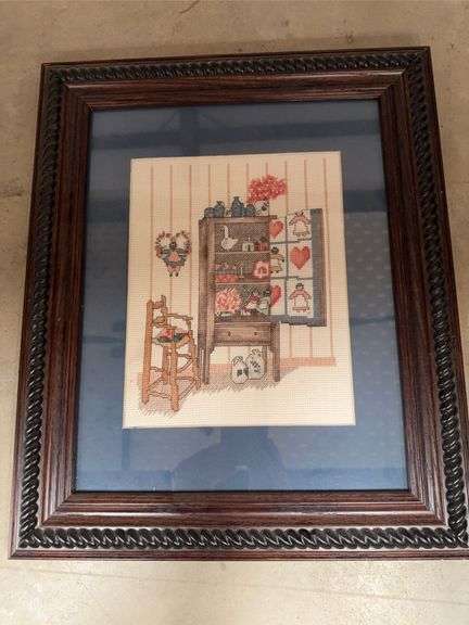 Framed Cross Stitch Art image