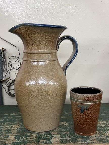 Pottery Pitcher and Tumbler Set by Rowe Pottery Works image