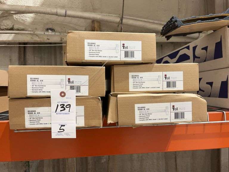5 Boxes Tell EX100002 8300B AL 416 Rim Exit Devices image