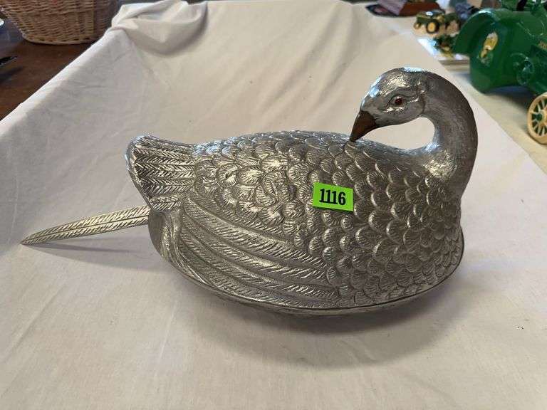 Arthur Court Goose Covered Dish with Spoon image