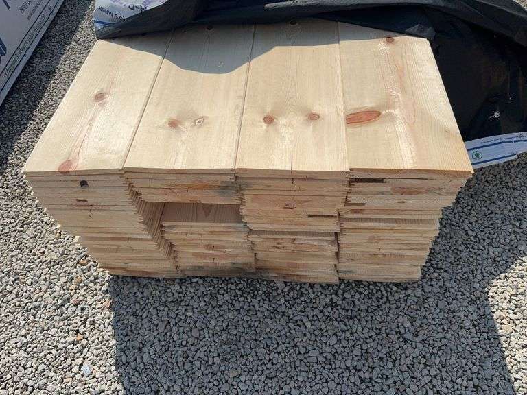 128 Pieces of Ponderosa Pine Tongue & Groove Siding, See Lengths in Description image