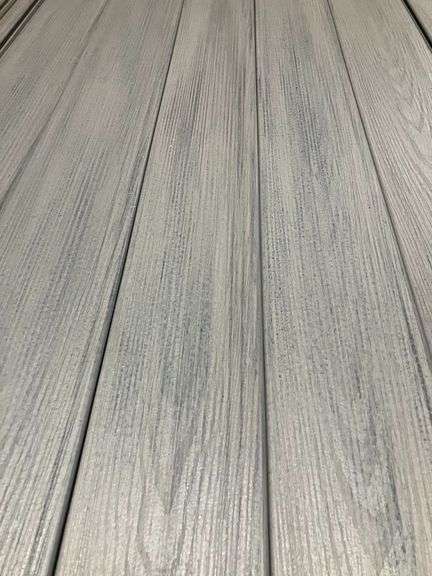 48 Pieces of Gray 3 Lobe Grooved Composite Decking Boards - 5/4" x 6" x 20' image