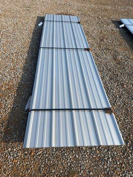Lot of 25 Metal Pole Barn Siding Panels, 29 Gauge Galvalume, 3' x 12' image