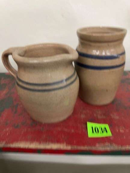 Two Vintage Glazed Stoneware Vessels image