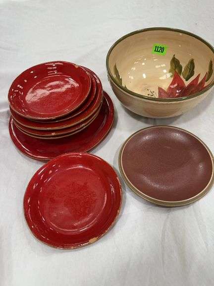 Vetri Dishes - Red Plates & Floral Bowl image