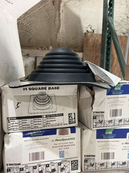 9 Boxes Roof jack SQ EPDM Square Base Pipe Flashing image