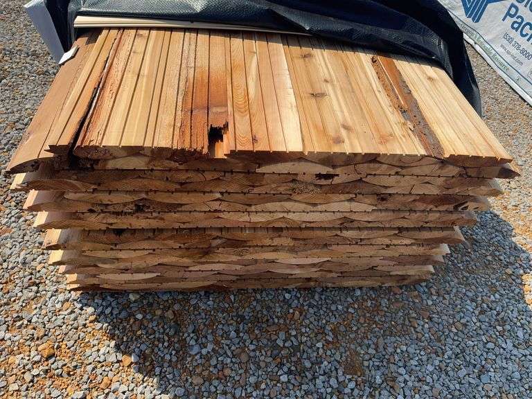 83 Pieces of Western Red Cedar Log Cabin Siding, 2"x 8" x 12'. image