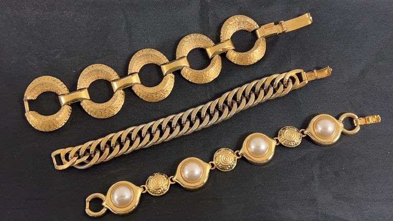 Group of 3 Gold Tone Bracelets image