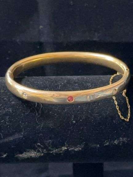 Ladies  14k gold bangle bracelet image