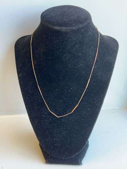 14 kt yellow gold 18" curb link bar chain 2.5 grams image