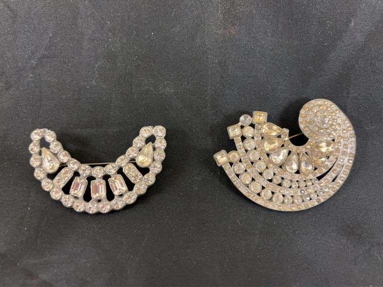 Two Decorative Rhinestone Brooches image