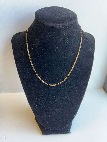 14 kt. yellow gold 16" 2mm Figaro chain 4.3 grams image