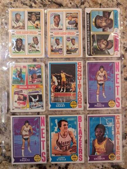 Mixed Lot of Pete Rose, Hank Aaron and Basketball Trading Cards