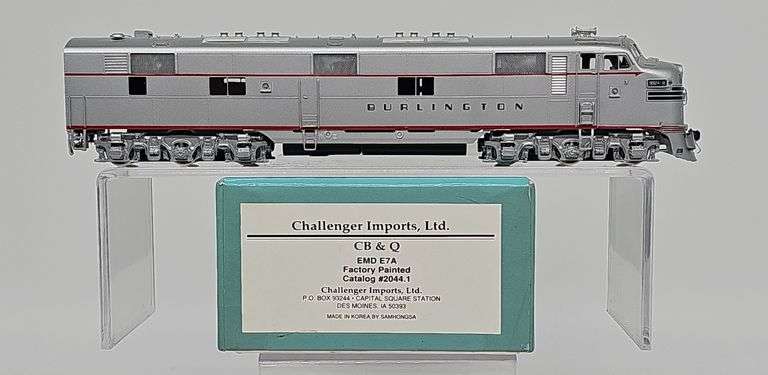 CHALLENGER IMPORTS #2044.1 HO BRASS CB&Q EMD E7A DIESEL LOCOMOTIVE - FACTORY PAINTED image
