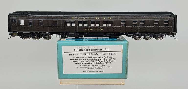 Challenger Imports HO Brass Rebuilt Pullman Plan 4036F 8-Section, 5-Bedroom Sleeper — “Clover” Colors image