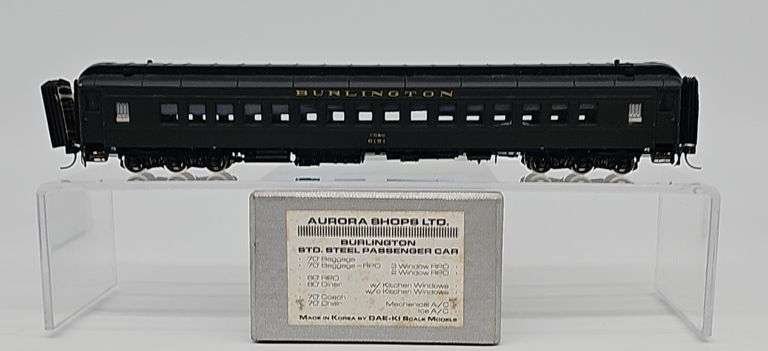 AURORA SHOPS LTD. HO BRASS BURLINGTON 70' CHAIR CAR WITH ICE AIR CONDITIONING image