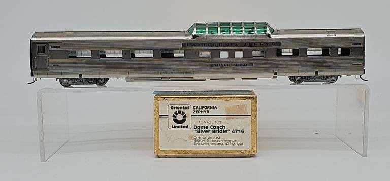 ORIENTAL LIMITED HO BRASS CALIFORNIA ZEPHYR DOME COACH "SILVER BRIDLE" #4716 image