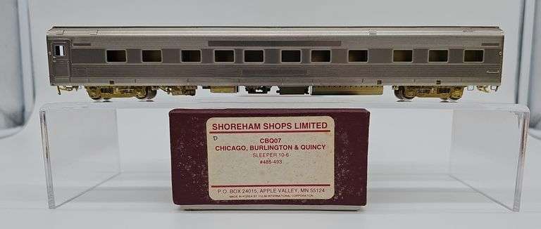 RAILWAY CLASSICS HO BRASS CBQ "SHOREHAM SHOPS" 10-6 SLEEPER image