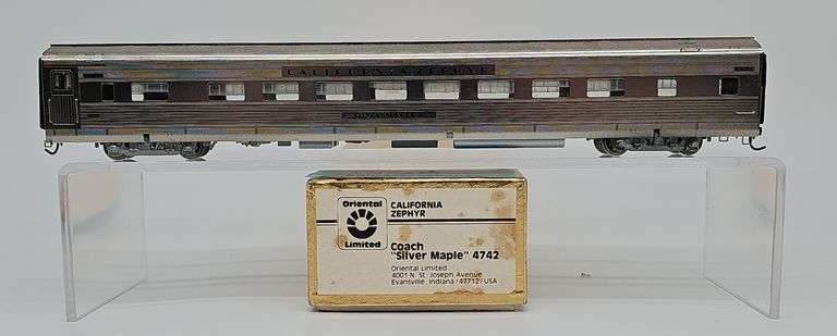 ORIENTAL LIMITED HO BRASS CALIFORNIA ZEPHYR COACH "SILVER MAPLE" #4742 image