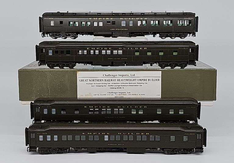 Challenger Imports HO Brass Great Northern Heavyweight “Empire Builder” Passenger Car Set image