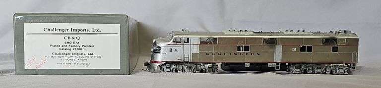CHALLENGER IMPORTS 2108.1 HO BRASS CB&Q EMD E7A DIESEL LOCOMOTIVE - FACTORY PAINTED AND PLATED image