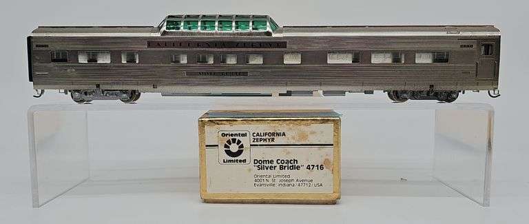 ORIENTAL LIMITED HO BRASS CALIFORNIA ZEPHYR DOME COACH "SILVER BRIDLE" #4716 image