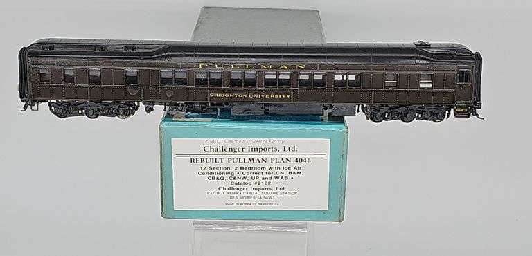 Challenger Imports HO Brass Rebuilt Pullman Plan 4046 12-Section, 2-Bedroom Sleeper — “Creighton University” image