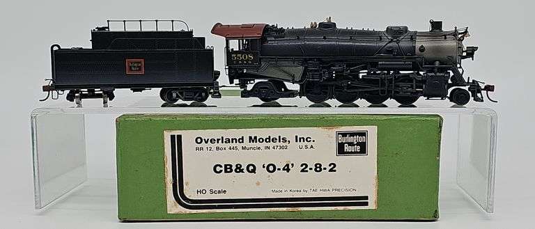 OVERLAND MODELS HO BRASS CB&Q 'O-4' 2-8-2 STEAM LOCOMOTIVE image