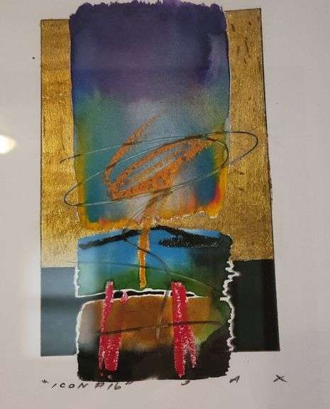 Framed Abstract Art Print "Icon#6" 14x11