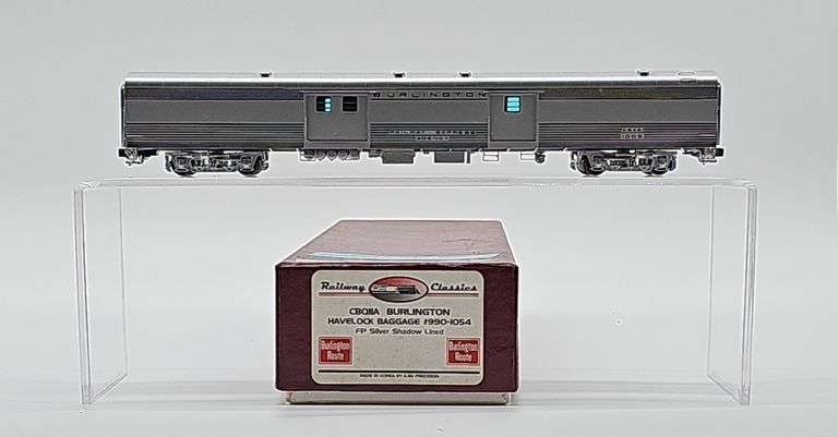 RAILWAY CLASSICS HO BRASS CBQ "SILVER LINED" FULL PARLOR CAR image