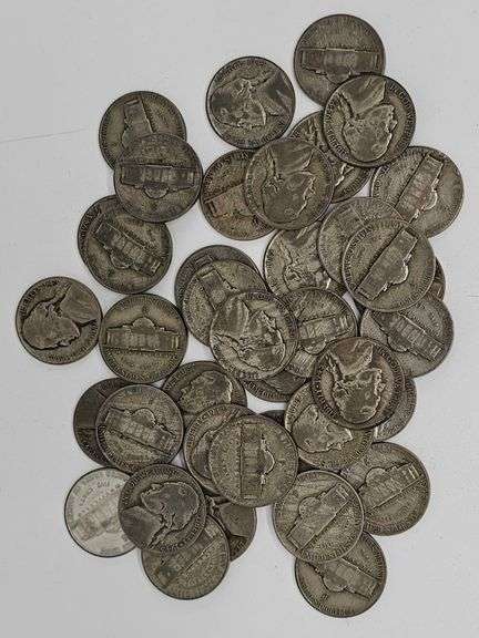 United States Silver $2 Forty Mixed Date War Nickels($2 Face)