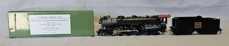 CHALLENGER IMPORTS 2258.1 HO BRASS CB&Q CLASS S-4 4-6-4 HUDSON #3001 - FACTORY PAINTED image