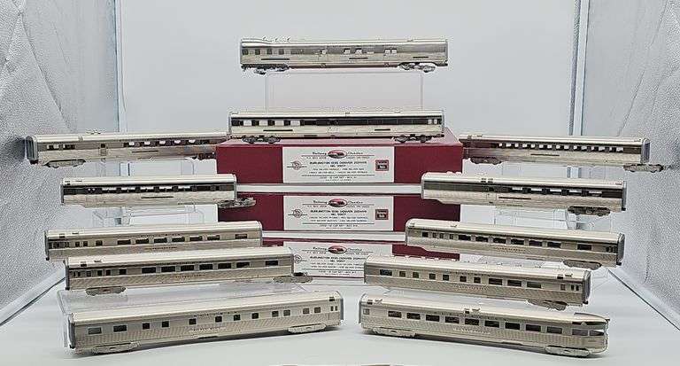 RAILWAY CLASSICS NO. 9907 DZ02 HO BRASS BURLINGTON 1936 DENVER ZEPHYR 12-CAR "B" MODEL SET image