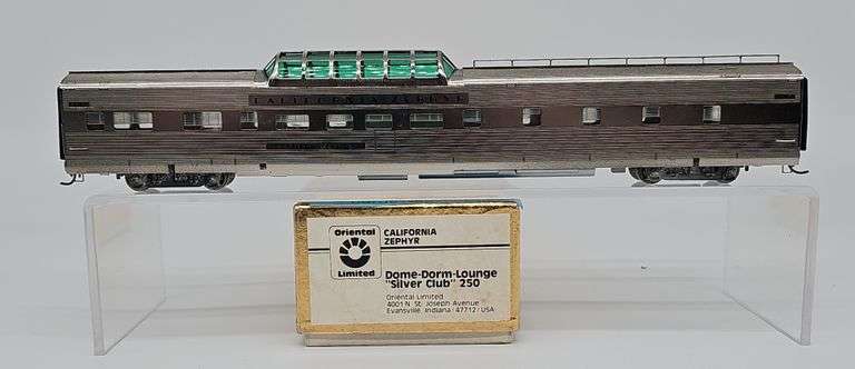 ORIENTAL LIMITED HO BRASS CALIFORNIA ZEPHYR DOME-DORMITORY-LOUNGE "SILVER CLUB" #250 image