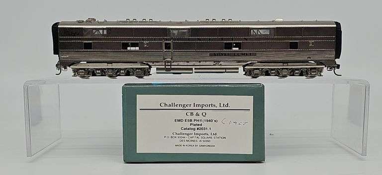 CHALLENGER IMPORTS #2031.1 HO BRASS CB&Q EMD E5B DIESEL LOCOMOTIVE PHI (1940's) - PLATED image